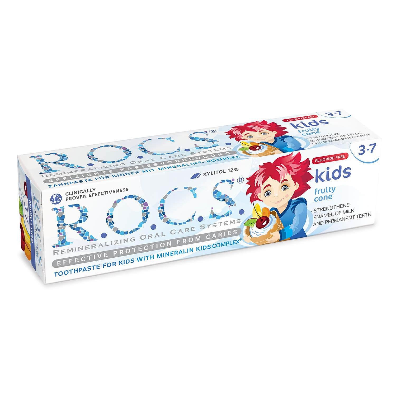 R.O.C.S. Kids Fruity Cone 3-7, детска паста за зъби, 45 гр.