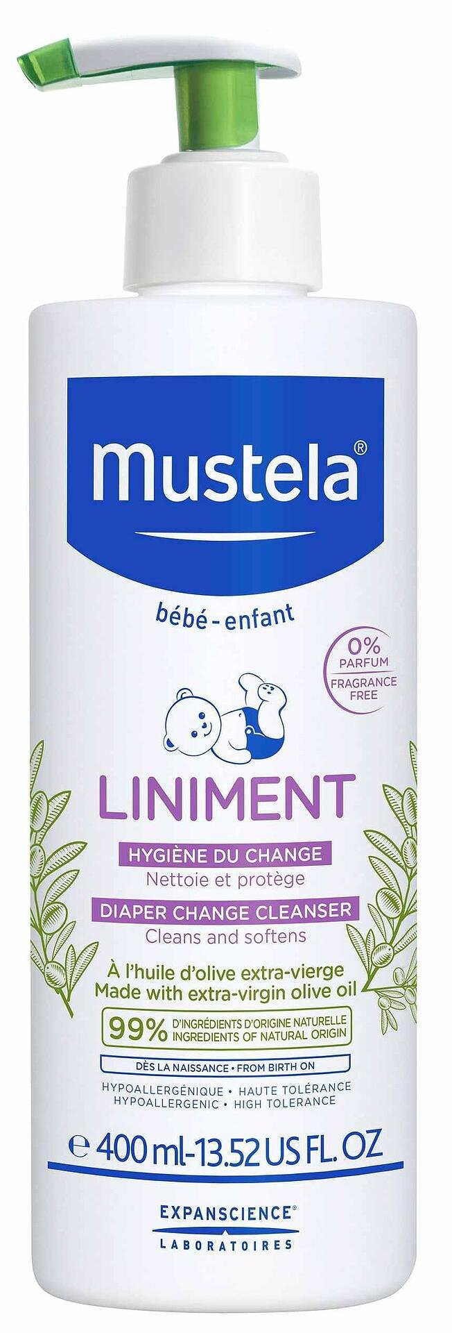 Mustela Liniment За почистване на кожата при смяна на пелени x400 мл