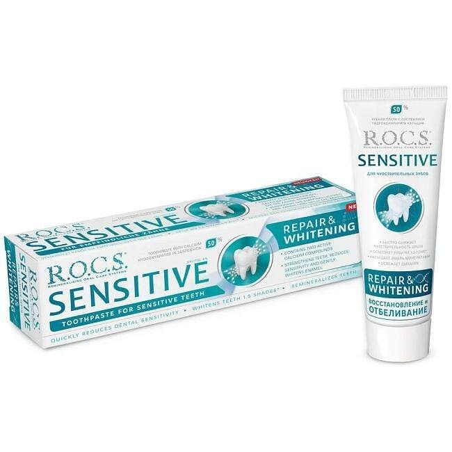 R.O.C.S. Sensitive Repair & Whitening, избелваща паста за чувствителни зъби, 94 гр.