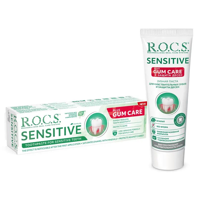 R.O.C.S. Sensitive Plus Gum Care, паста за чувствителни зъби, 94 гр.