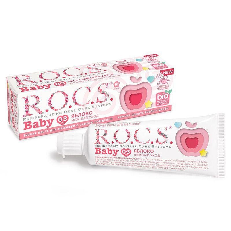 R.O.C.S. Baby 0-3, натурална бебешка паста за зъби, 45 гр.