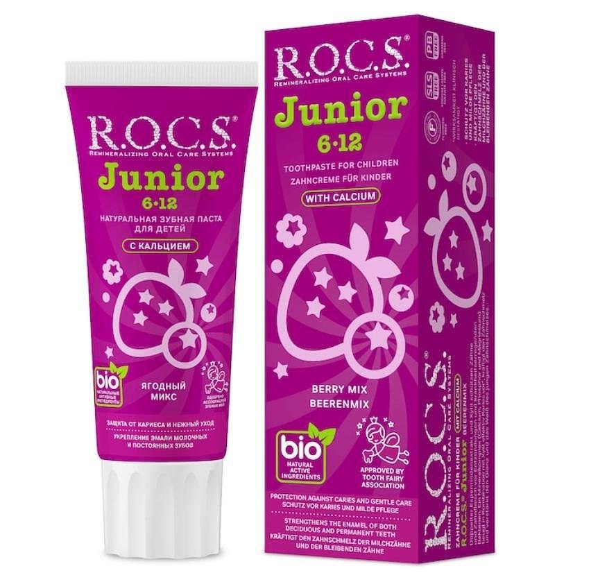 R.O.C.S. Junior 6-12, натурална детска паста за зъби, 45 гр.