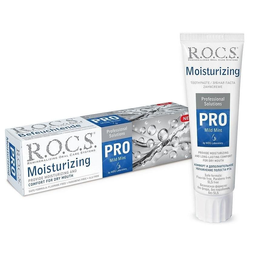 R.O.C.S. PRO Moisturizing, овлажняваща паста за зъби за защита от кариес, 135 гр.