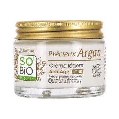 So'Bio, Argan, анти-ейдж лек дневен крем с арган, 50 мл.