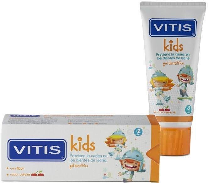 Vitis Kids, Cherry, гел-паста за зъби за деца, 2-6 години, 50 мл.