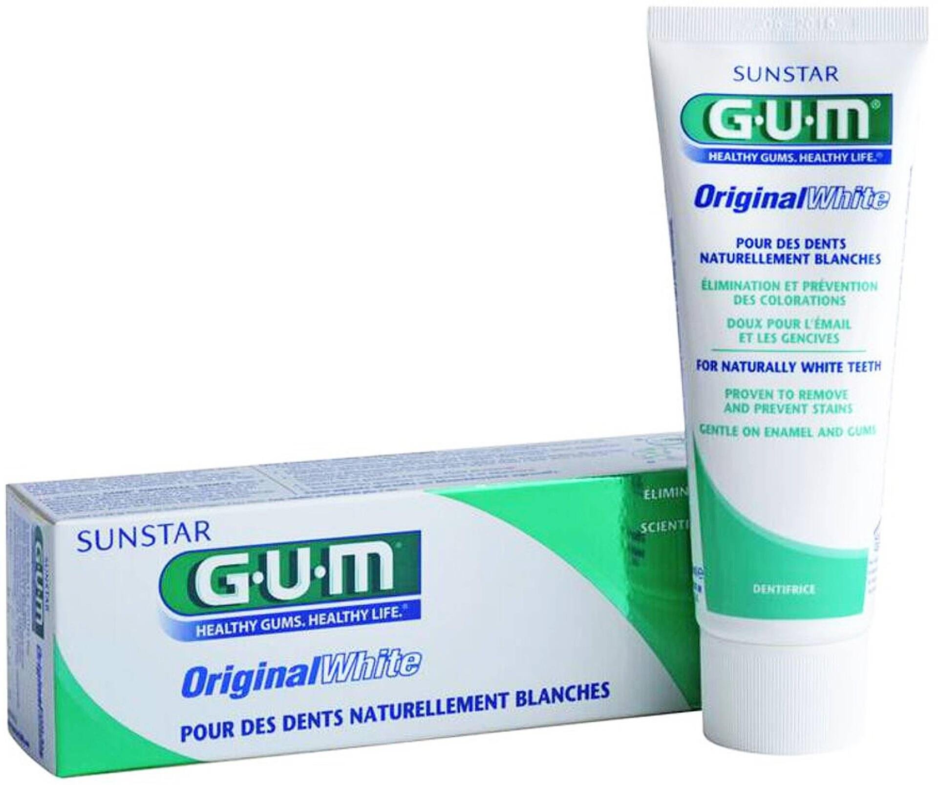 Gum, Original White, избеваща паста за зъби, 75 мл.