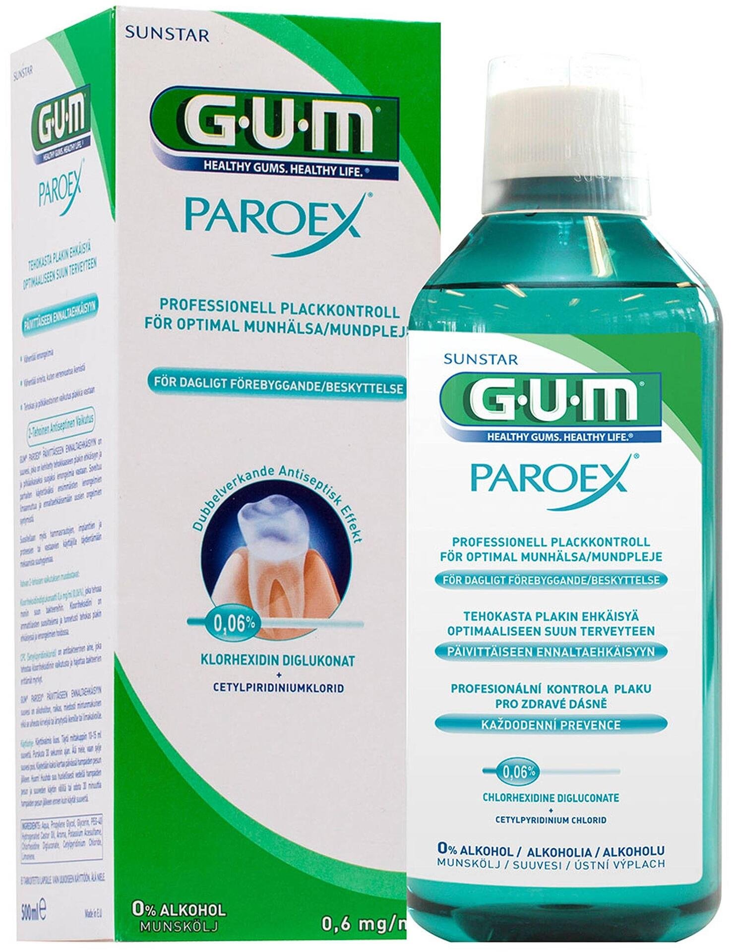 Gum, Paroex, с 0.06% хлорхексидин, вода за уста, за следоперативни намеси, 500 мл.