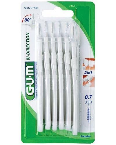 Gum, Bi-Direction, интердентални четки, 0.7 мм, 6 бр.