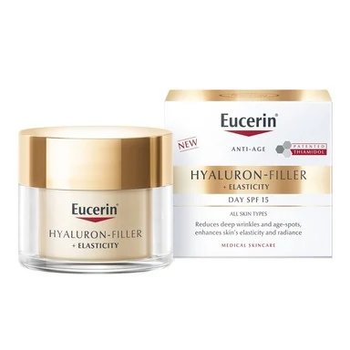 Eucerin Hyaluron-Filler + Elasticity, Дневен крем за зряла кожа SPF15, 50 мл.