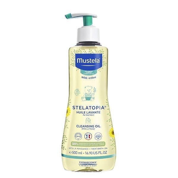Mustela, Bébé Stelatopia Cleansing Oil, бебешко душ олио за много суха до атопична кожа, 500 мл.