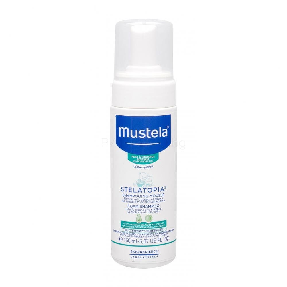 Mustela, Bébé Stelatopia Shampoo Mousse, бебешко шампоан-пяна за атопична кожа, 150 мл.