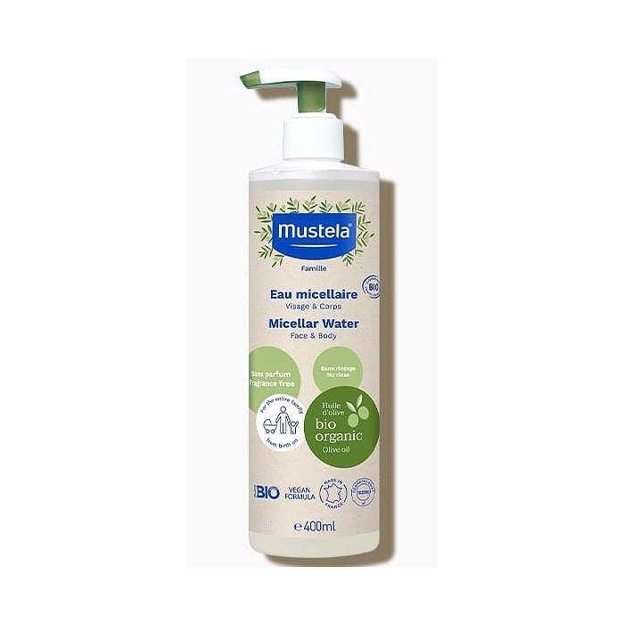 Mustela, Bio Micellar Water, био мицеларна вода за лице и тяло за цялото семейство, 400 мл.