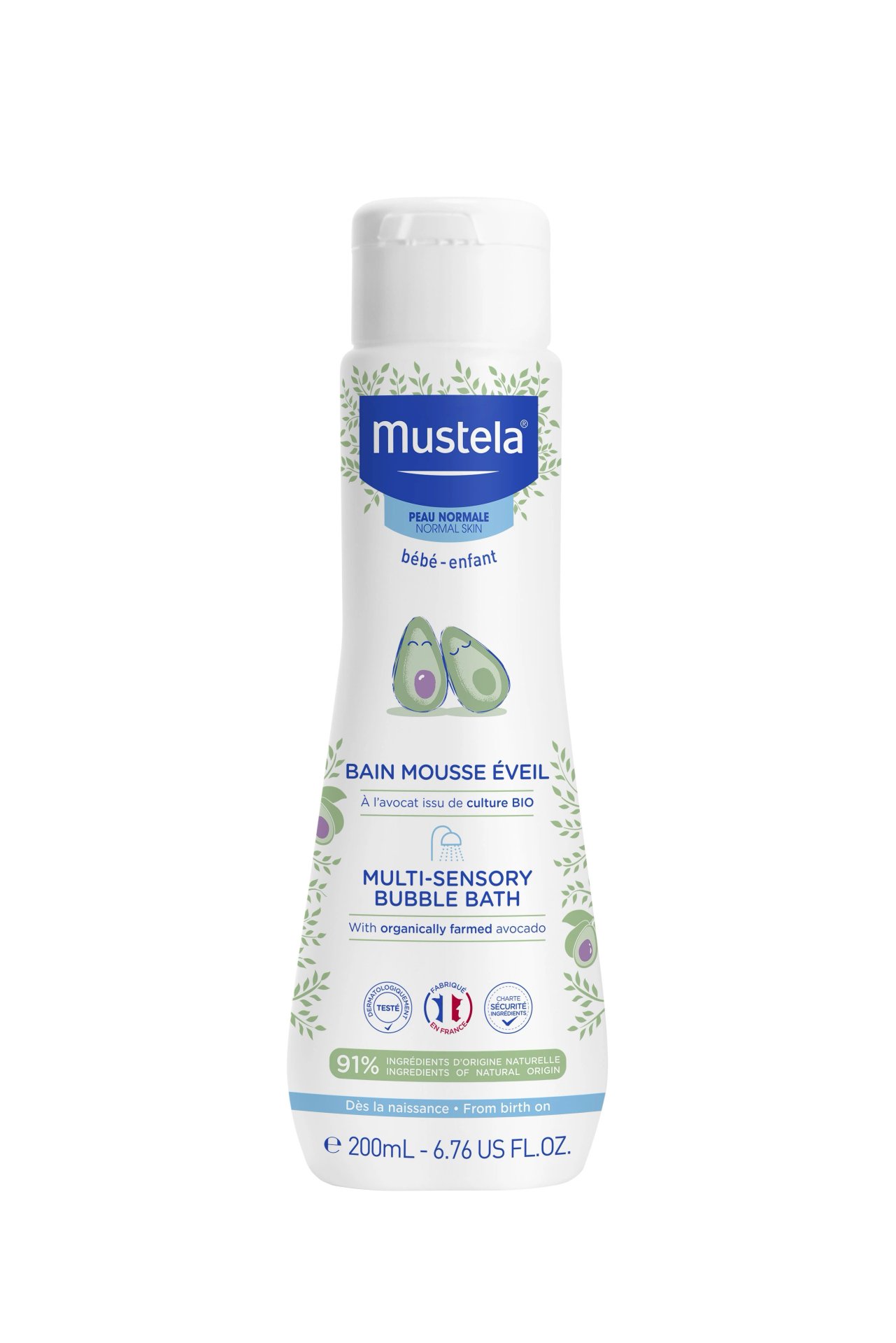 Mustela, Bébé Multi - Sensory Bubble Bath, бебешка пяна за вана, 200 мл.
