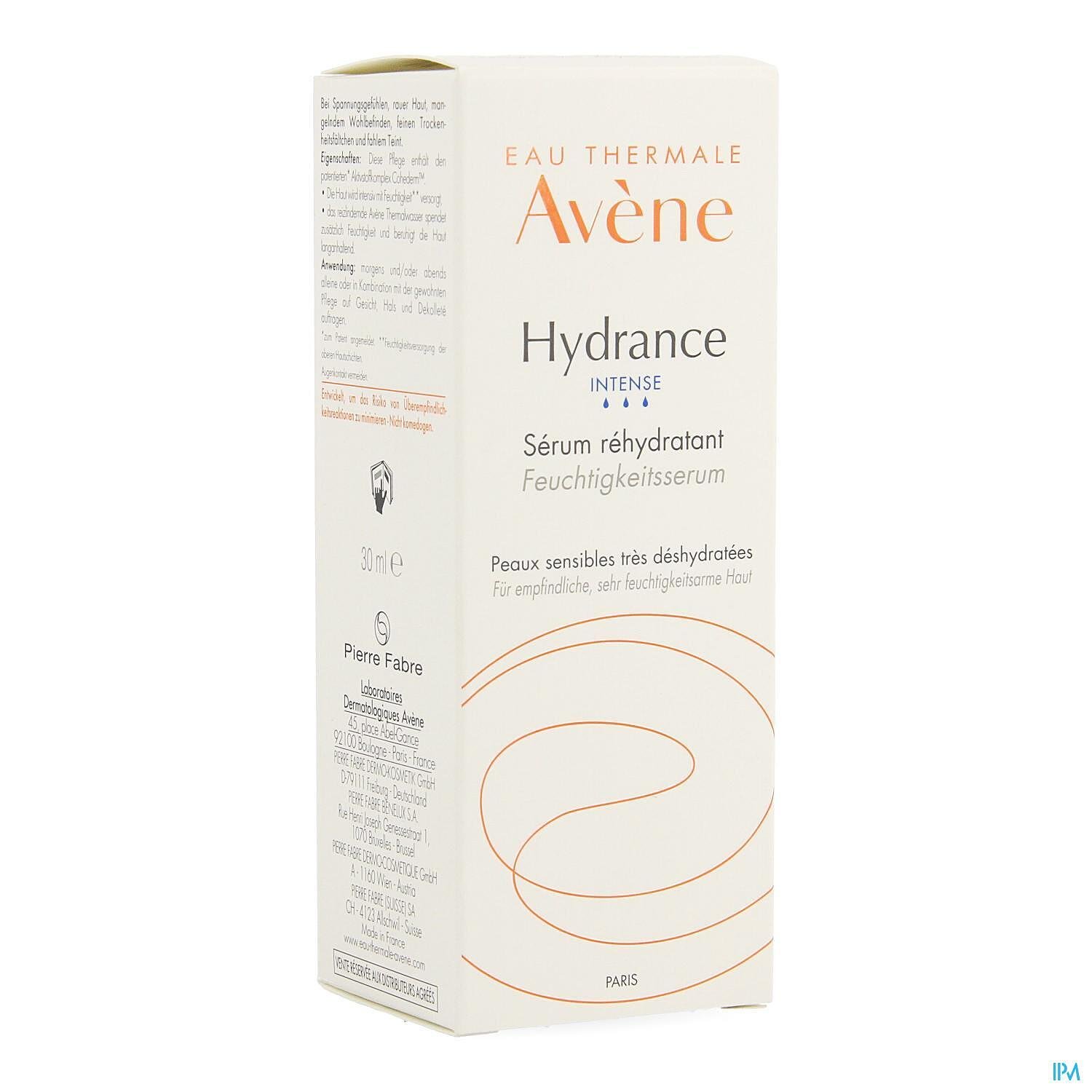 Avène, Hydrance Intense, серум за дехидратирана и чувствителна кожа за лице, 30 мл.