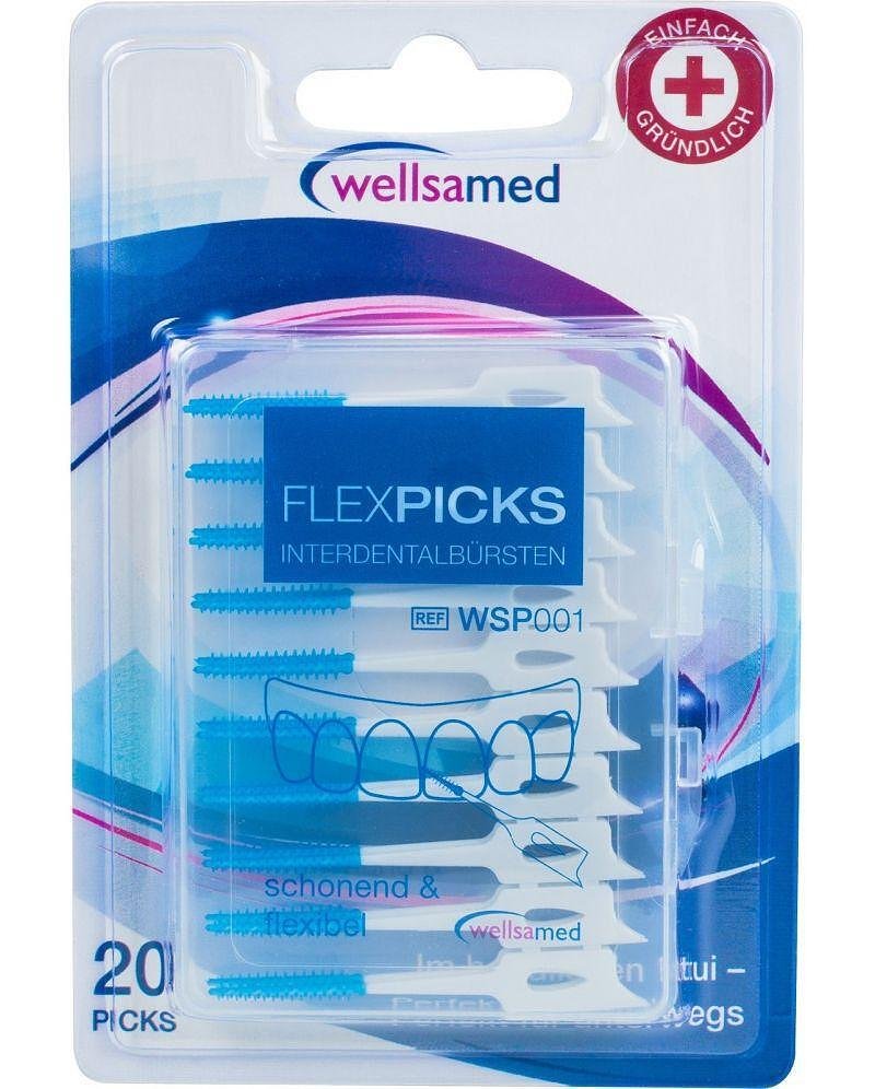Wellsamed FlexPicks, интердентални клечки за зъби, 20 бр.