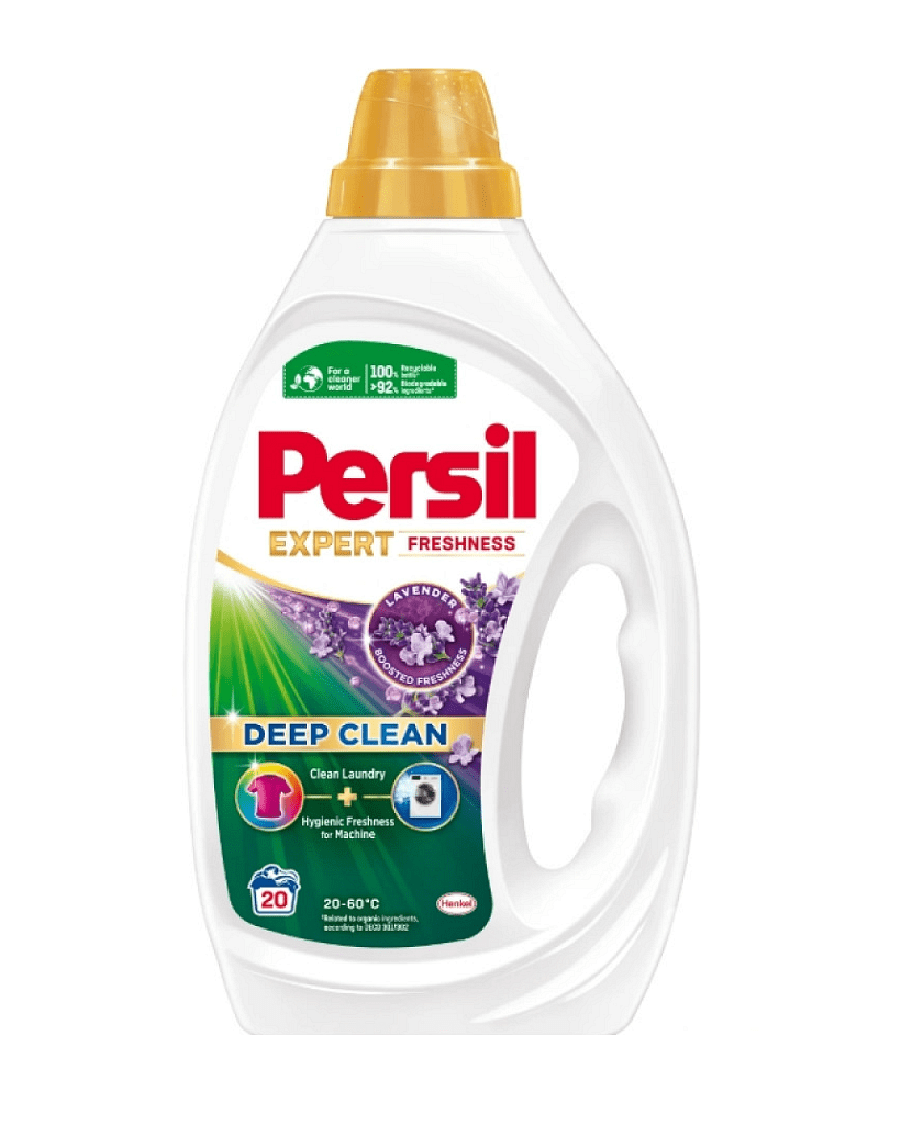 Persil Deep Clean Lavender, течен препарат с аромат на лавандула, 20 изпирания, 900 мл.