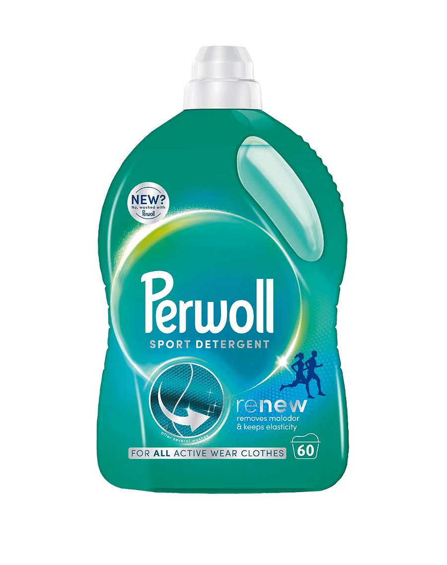 Perwoll Renew Sport, течен перилен препарат за пране за тъкани от синтетичен материал, 60 изпирания, 3 л.