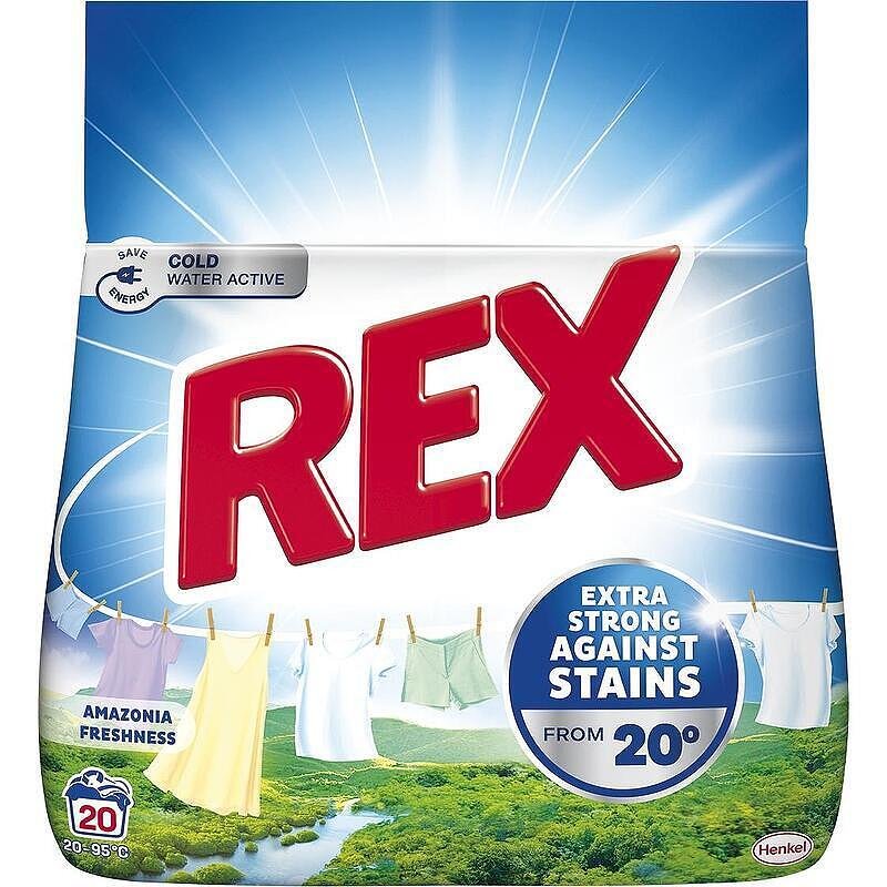 Rex Amazonia Freshness, прах за пране за бели тъкани, 20 изпирания, 1.1 кг.