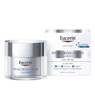 Eucerin Hyaluron-Filler, дневен крем за всеки тип кожа, SPF30, 50 мл.