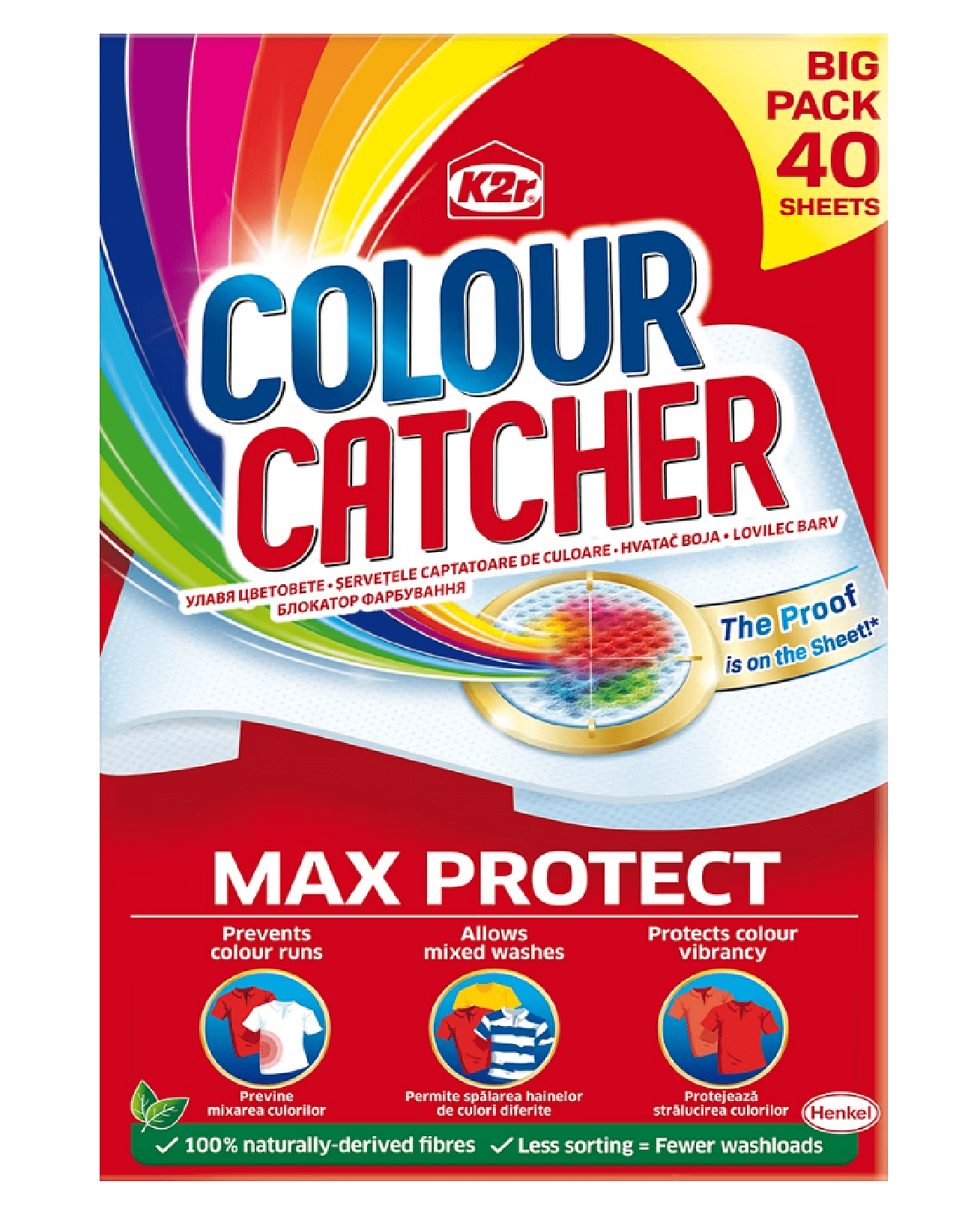 K2r Colour Catcher, цветоулавящи кърпички за пране, 40 изпирания, 40 бр.