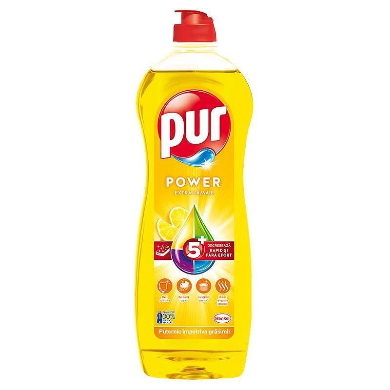 Pur Power Lemon, препарат за съдове с лимон, 750 мл.