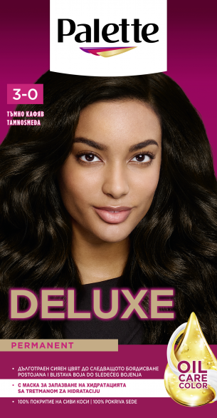 Palette Deluxe, Боя за коса, 3-0 (800) тъмно кафяв