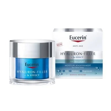 Eucerin Hyaluron-Filler, Хидратиращ нощен бустер за всеки тип кожа, 50 мл