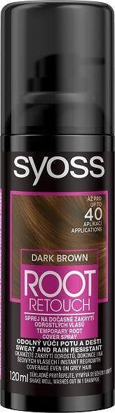 Syoss Root Retouch, оцветяващ спрей за корени на коса, тъмно кафяв, 120 мл.