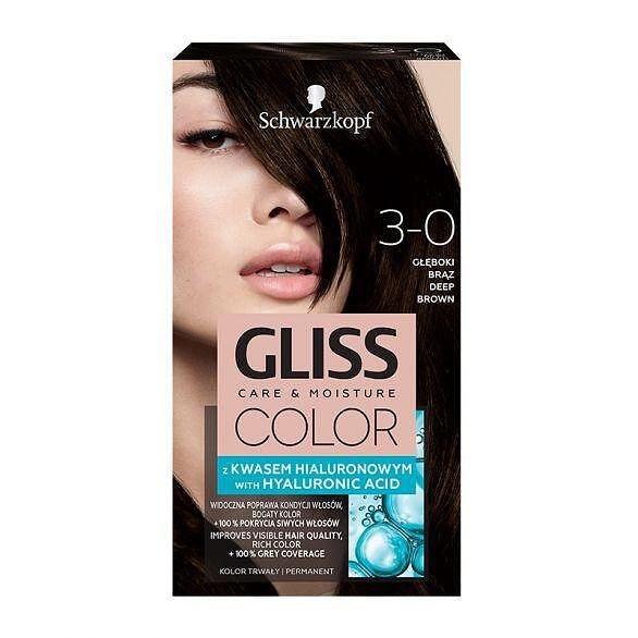Schwarzkopf Gliss Color, боя за коса, 3-0 тъмно кафяв