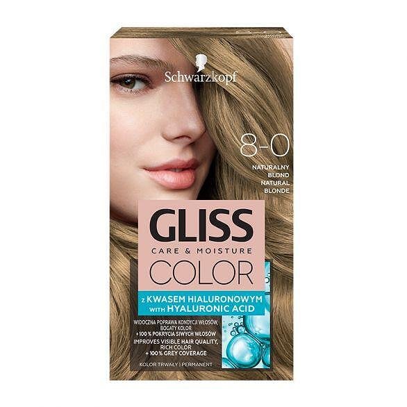Schwarzkopf Gliss Color, боя за коса, 8-0 естествено рус