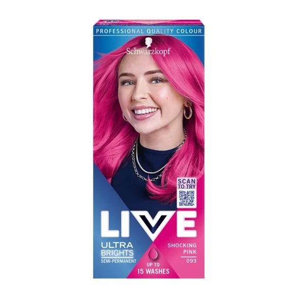 Schwarzkopf Live Ultra Brights, боя за коса, 093 шокиращо розово