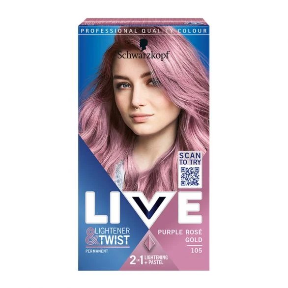 Schwarzkopf Live Lightener & Twist, боя за коса, 105 пурпурно златисто розе