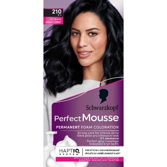 Schwarzkopf Perfect Mousse, боя за коса, 210 (1-1) ледено черен