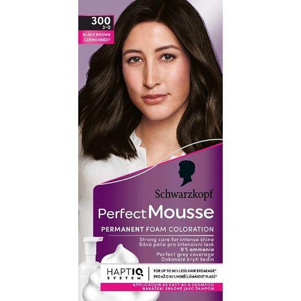 Schwarzkopf Perfect Mousse, боя за коса, 300 (3-0) черно кафяв