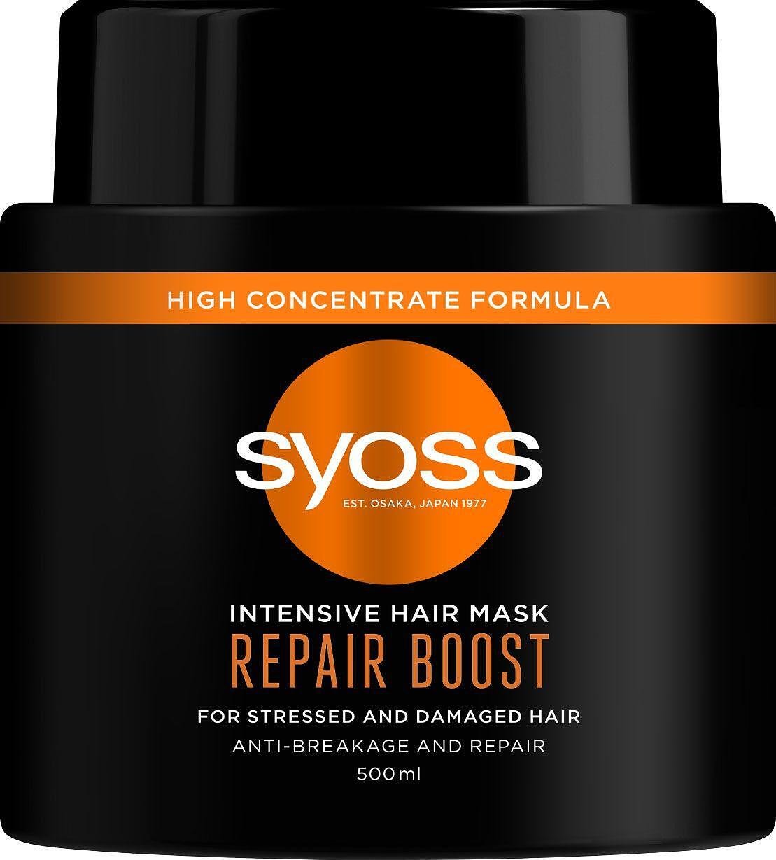 Syoss Repair Boost Intensive Hair Mask, маска за стресирана и увредена коса, 500 мл.
