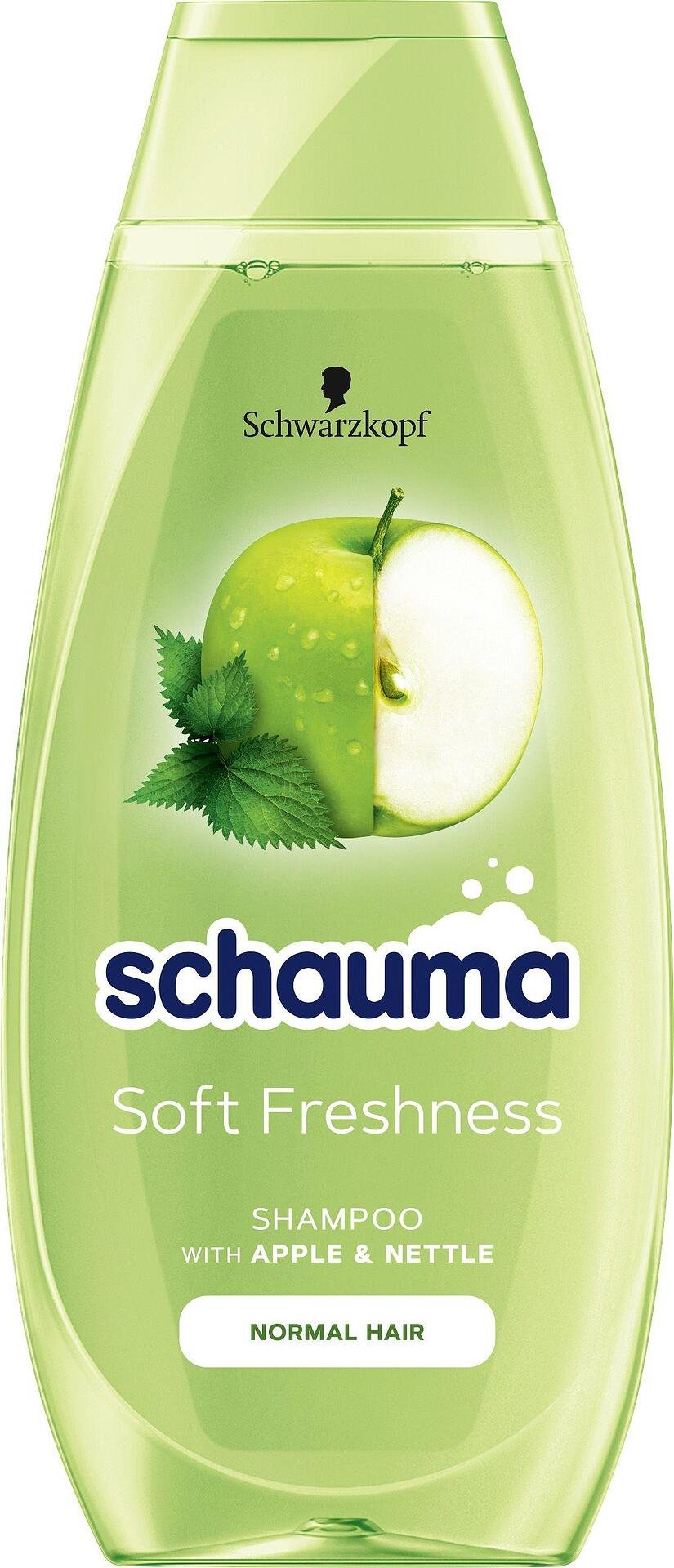 Schauma Soft Freshness, шампоан за нормална коса с ябълка и коприва, 400 мл.