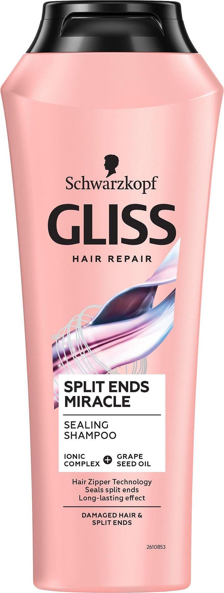 Gliss Split Ends Miracle Shampoo, шампоан за увредена коса с цъфтящи краища, 250 мл.