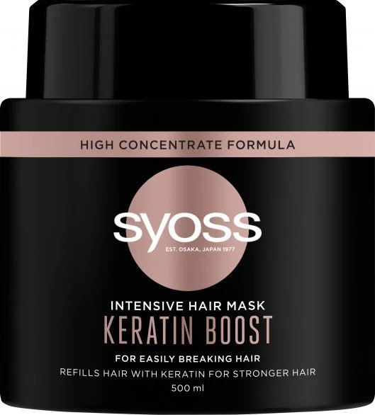 Syoss Keratin Boost, маска за коса с кератин, 500 мл.