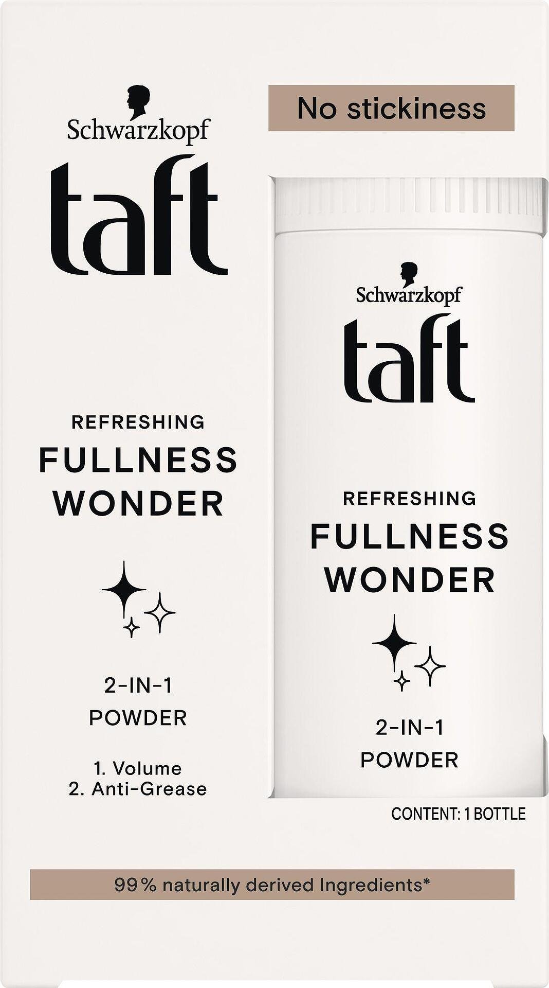 Taft Wonder, пудра за коса, 2 в 1, за обем и свежест, 10 гр.