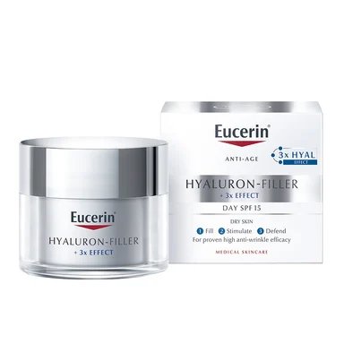 Eucerin Hyaluron-Filler, дневен крем за суха кожа, SPF15