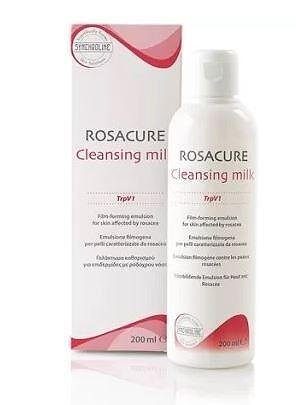 Synchroline Rosacure Cleansing Milk,специална почистваща емулсия за лице за чувствителна кожа със склонност към еритема, 200 мл.
