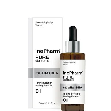 Inopharm Pure Elements, Пилинг за лице с 9% АНА+ВНА хидрокси киселини, 30 мл