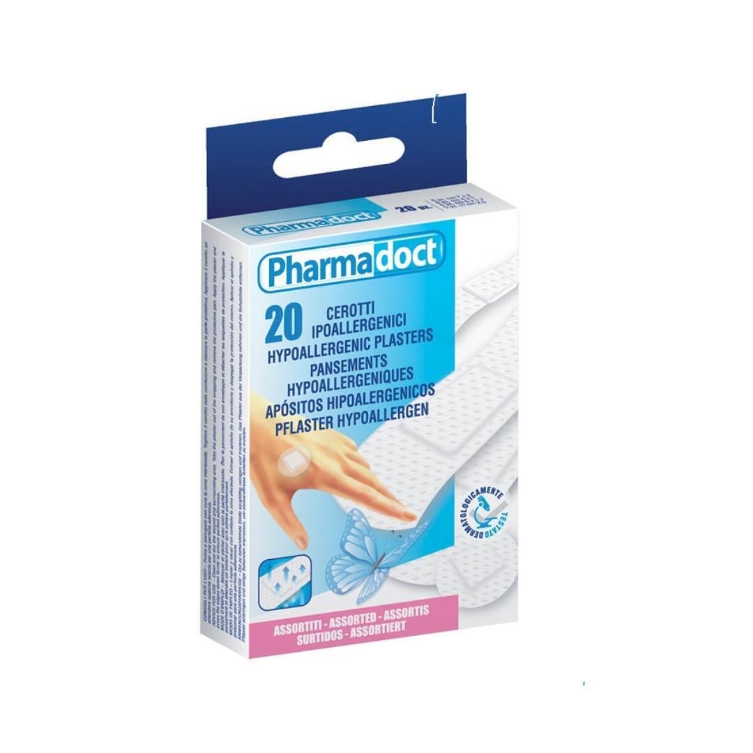 Pharmadoct хипоалергенен пластир, бял цвят, 20 броя
