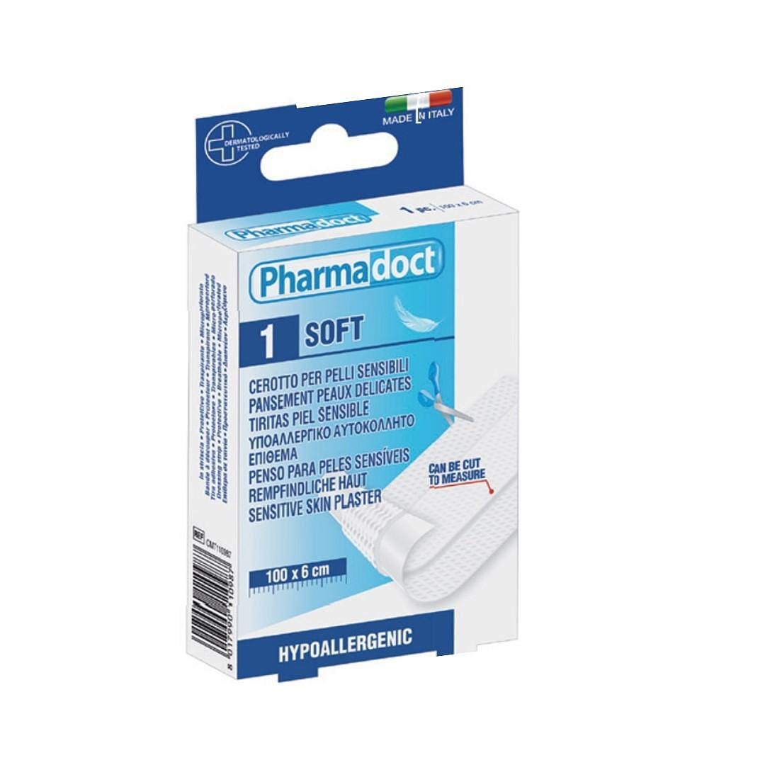 Pharmadoct хипоалергенна пластир лента, бяла – 100 х 6 см.