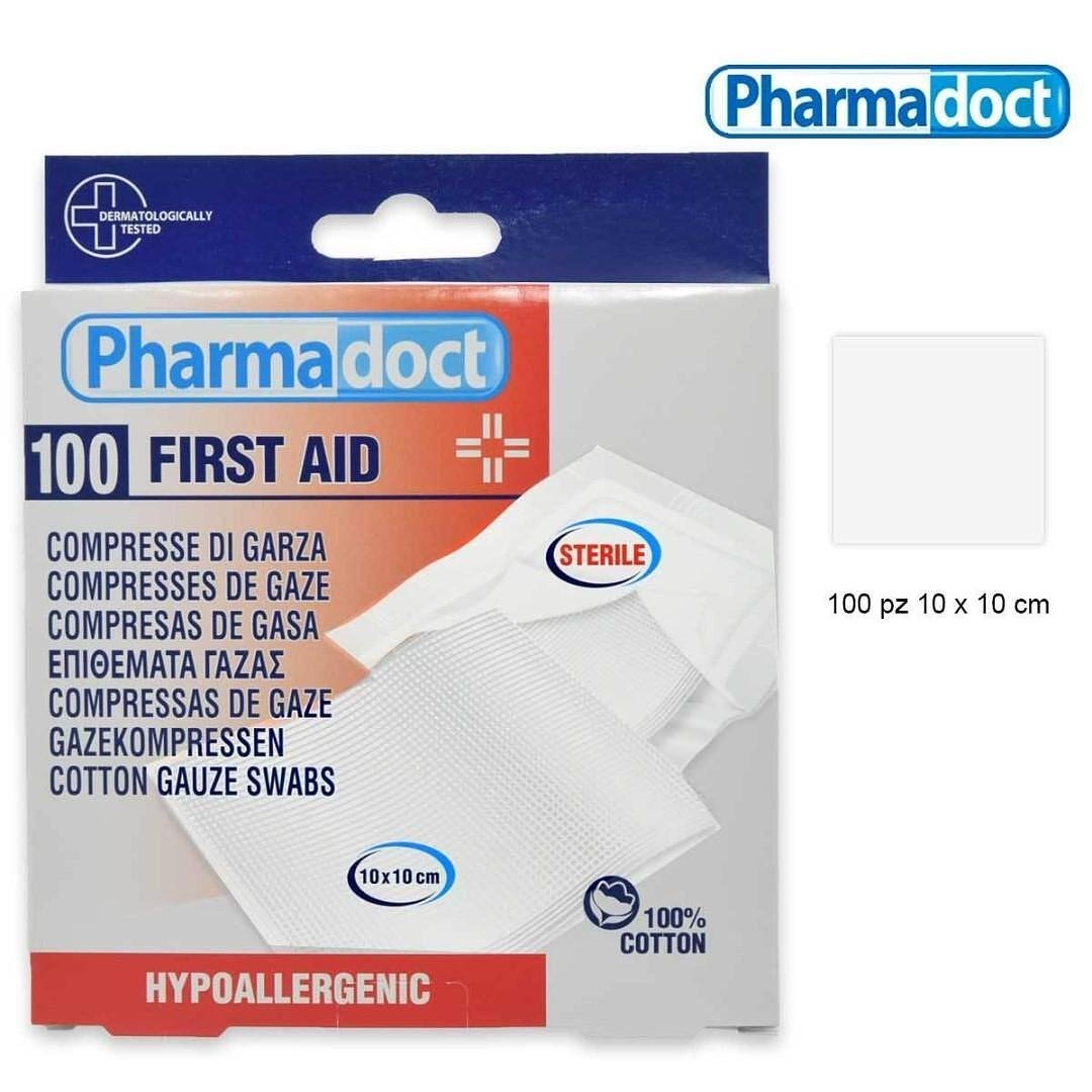Pharmadoct стерилна памучна марля, 10 х 10 см., 100 броя