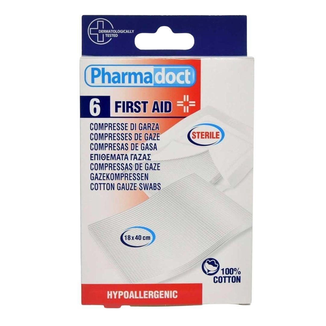 Pharmadoct стерилна памучна марля, 18 х 40 см., 6 броя