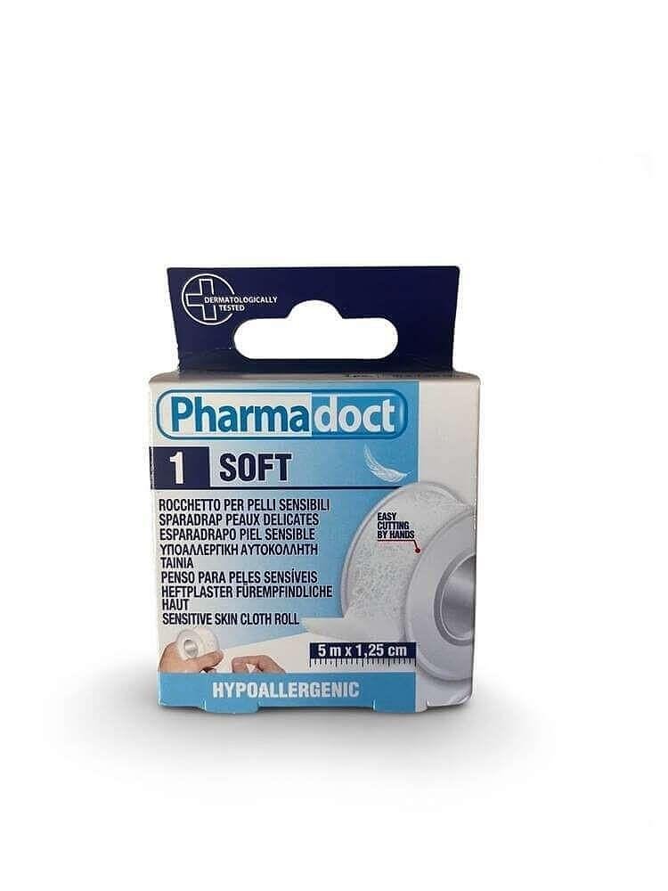Pharmadoct хипоалергеннилейкопластиза чувствителна кожа, 5 м. х 1.25 см.