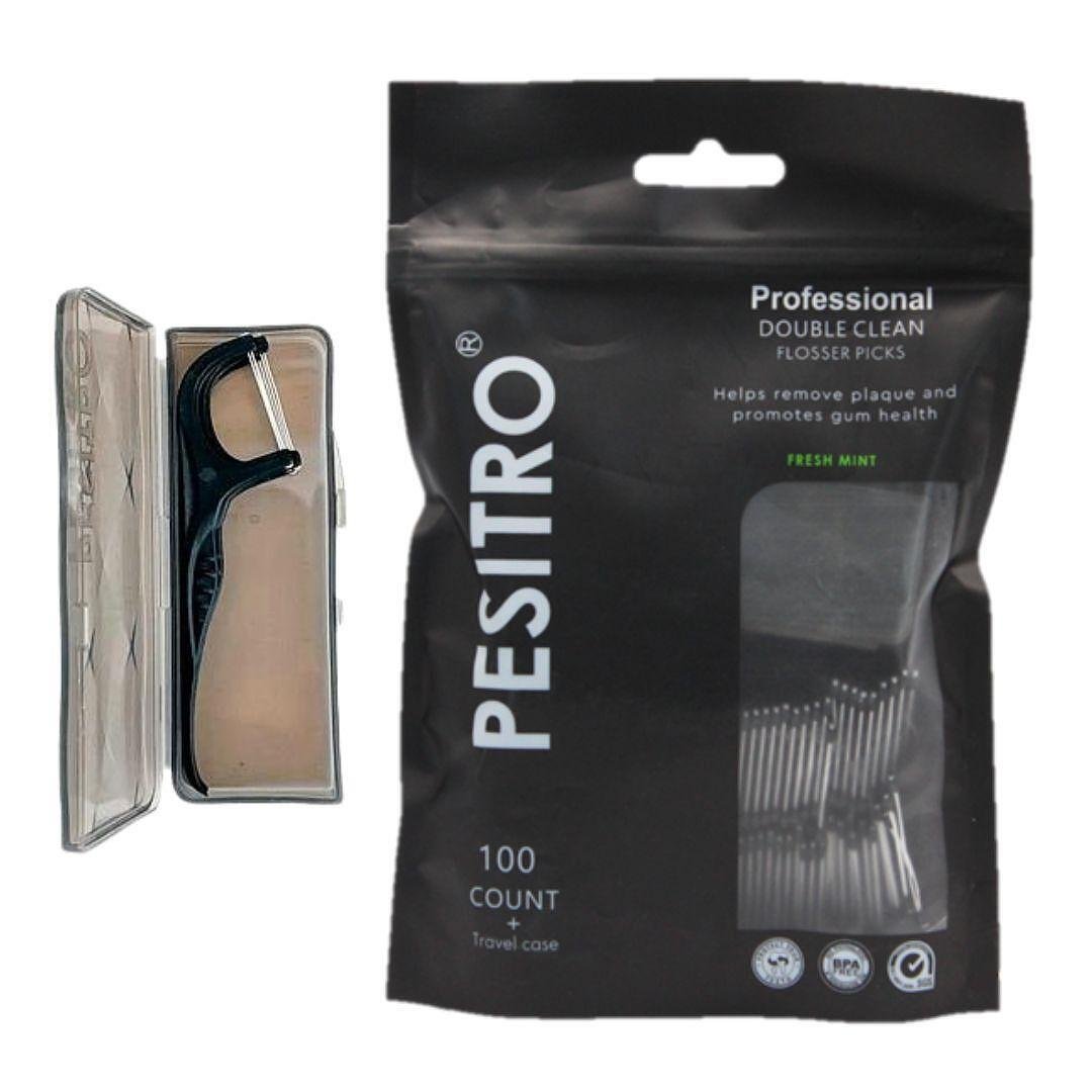 PESITRO Flossers конец за зъби 100 бр. с кутийка, аромат мента