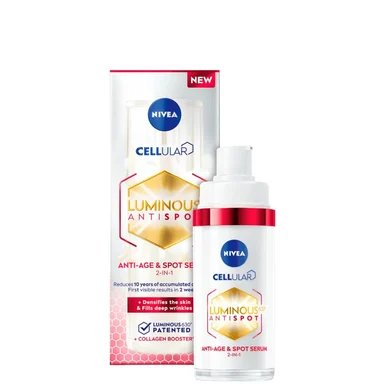 Nivea Cellular Luminous Anti-age and Spot, Серум за лице против пигментни петна и бръчки 2в1, 30 мл