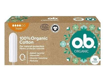 Тампони o.b. - Organic, Super, 16 броя